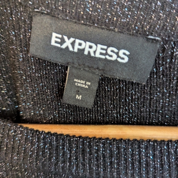 Express Sparkly Black Sweater - Picture 3 of 4